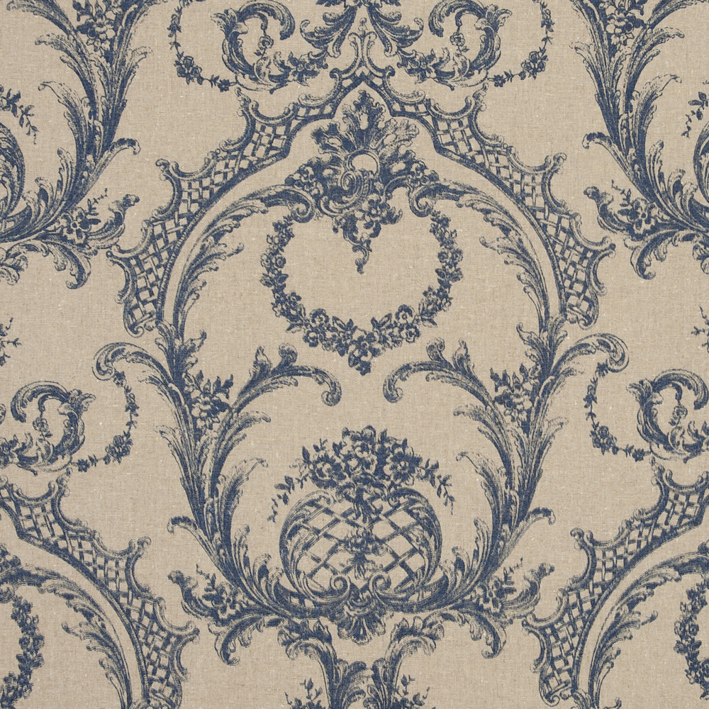 Lilou Blue Fabric by Clarke & Clarke