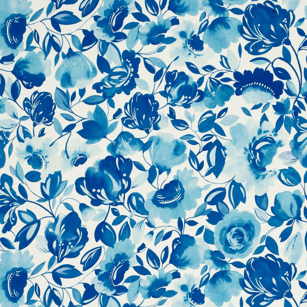 Caitlin Linen Aqua Fabric by Clarke & Clarke