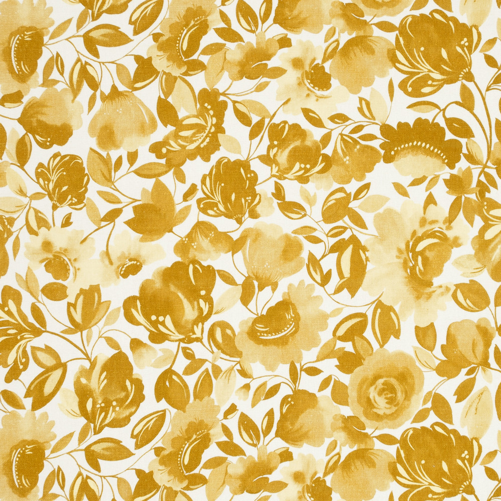 Caitlin Linen Gold Fabric by Clarke & Clarke