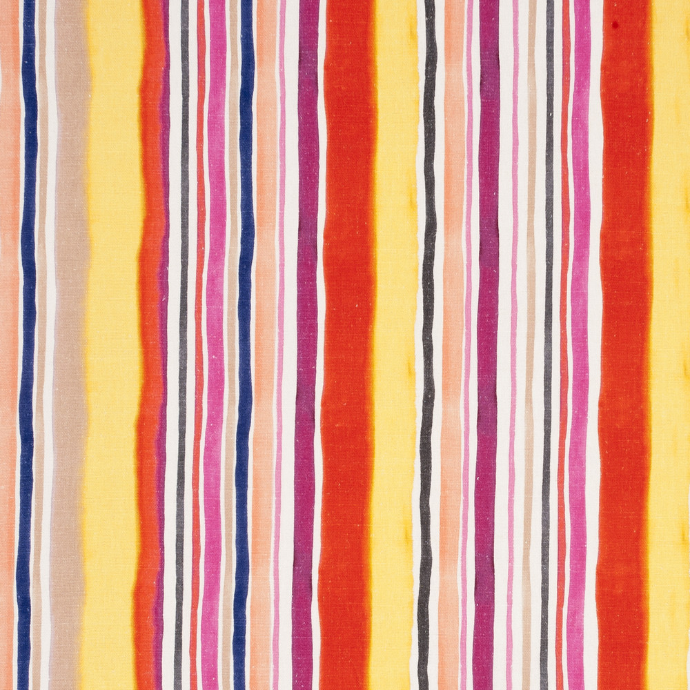 Sunrise Stripe Linen Spice Fabric by Clarke & Clarke