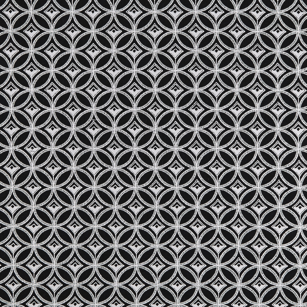Bw1009 Black / White Fabric by Clarke & Clarke