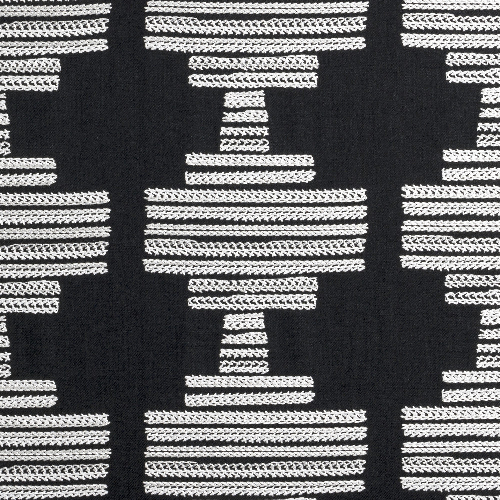 Bw1010 Black / White Fabric by Clarke & Clarke