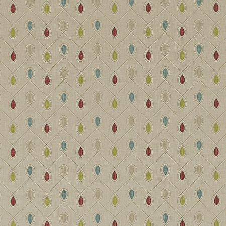 Healey Raspberry / Duckegg Fabric by Clarke & Clarke