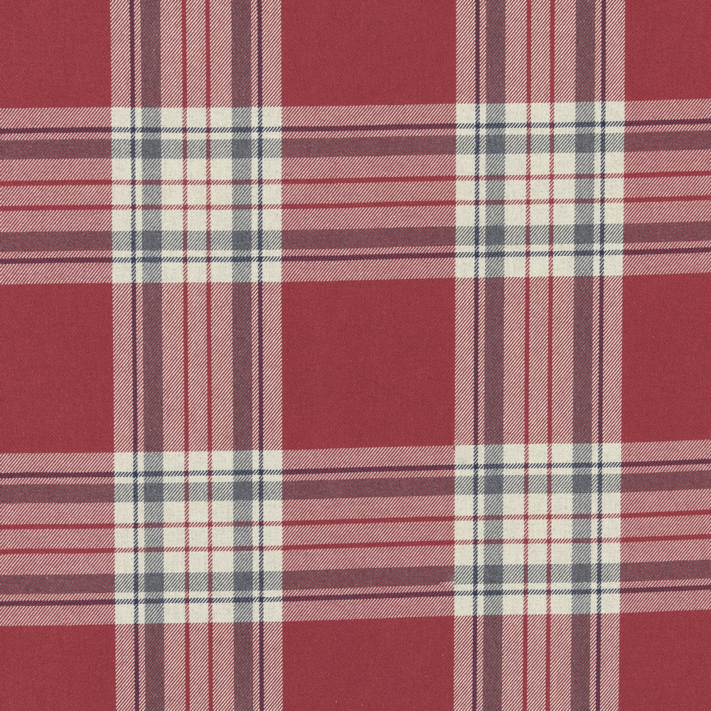Glenmore Red Fabric by Clarke & Clarke