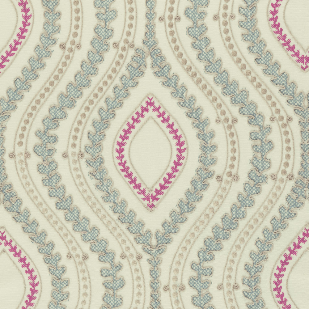 Villefranche Fuchsia / Natural Fabric by Clarke & Clarke