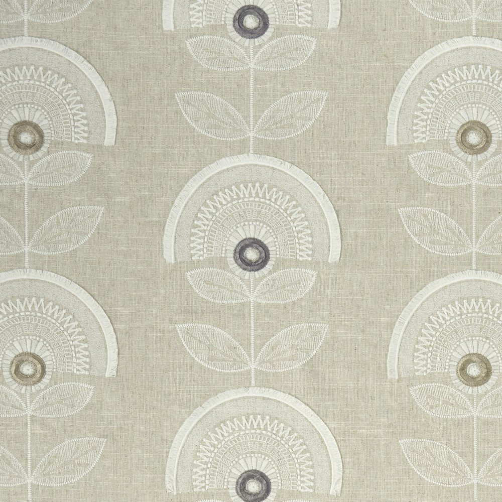 Calista Charcoal / Linen Fabric by Clarke & Clarke