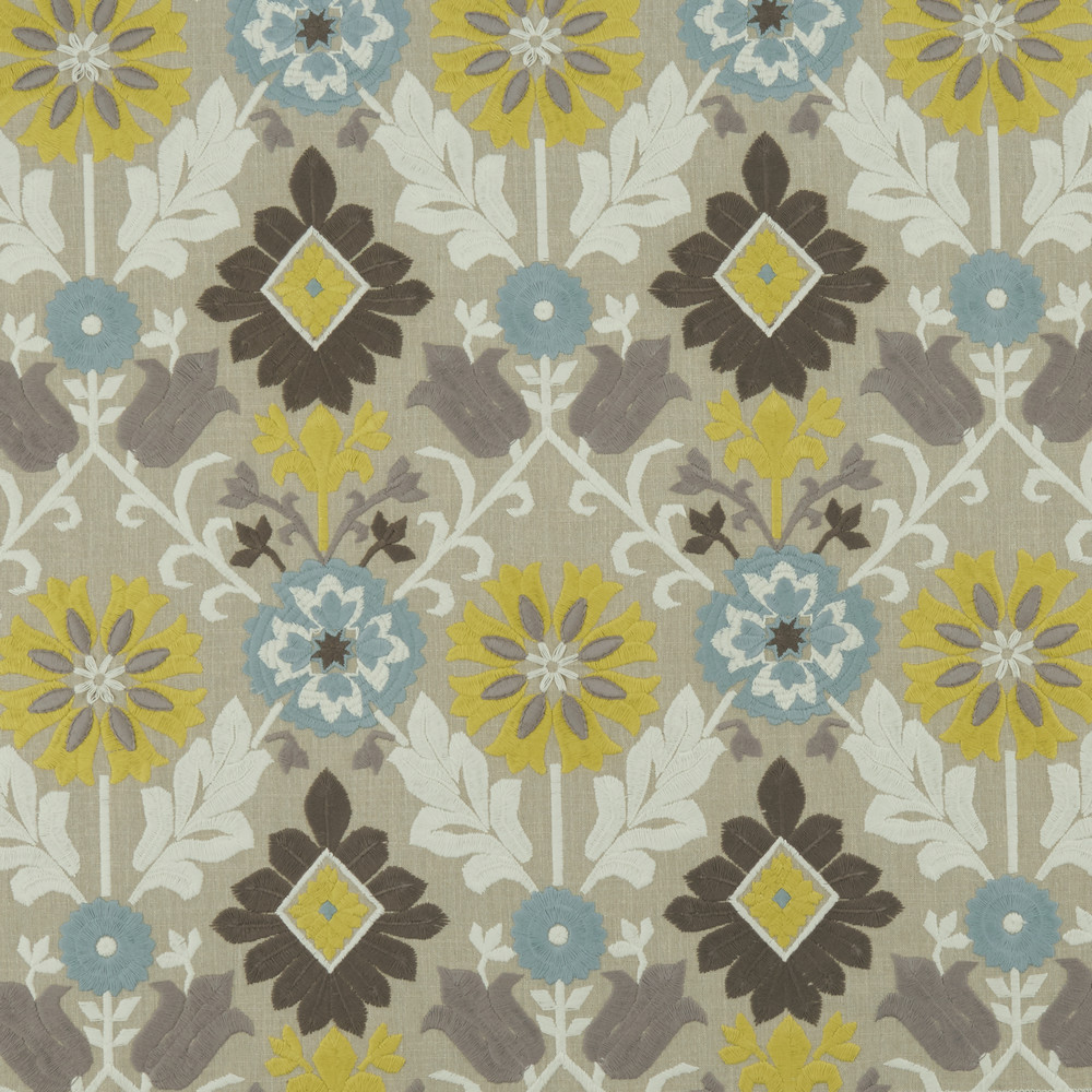 Augustina Mineral / Citron Fabric by Clarke & Clarke