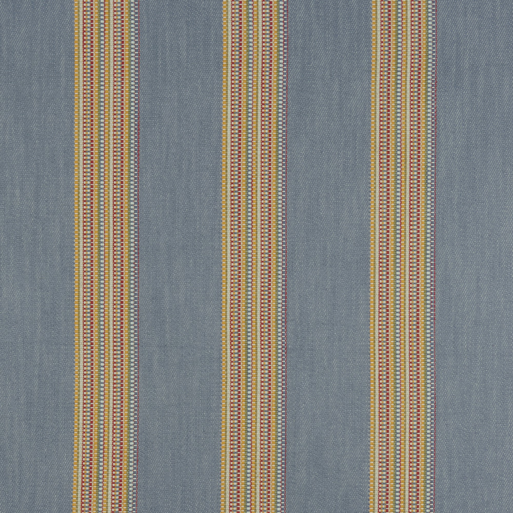 Boho Stripe Denim / Rouge Fabric by Clarke & Clarke