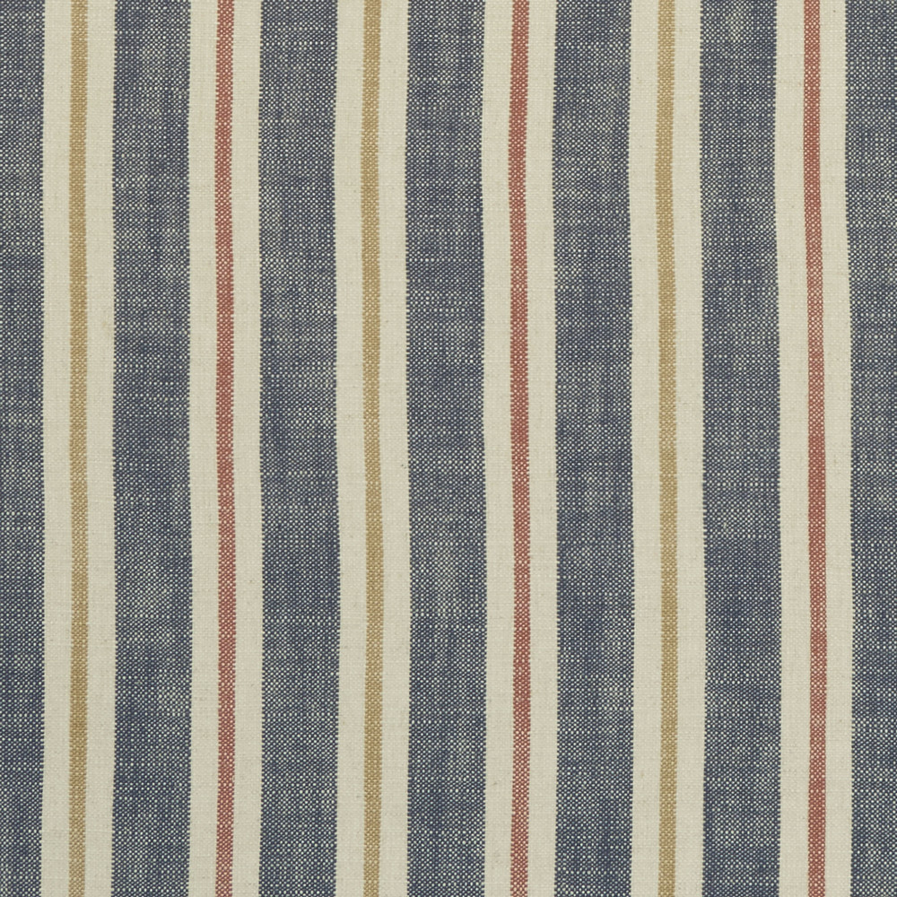 Sackville Stripe Midnight / Spice Fabric by Clarke & Clarke