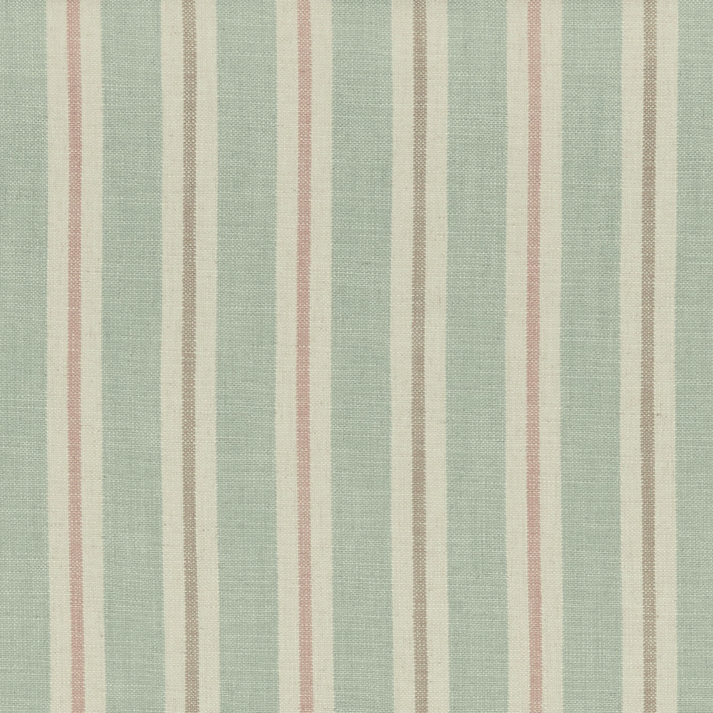 Sackville Stripe Mineral / Blush Fabric by Clarke & Clarke