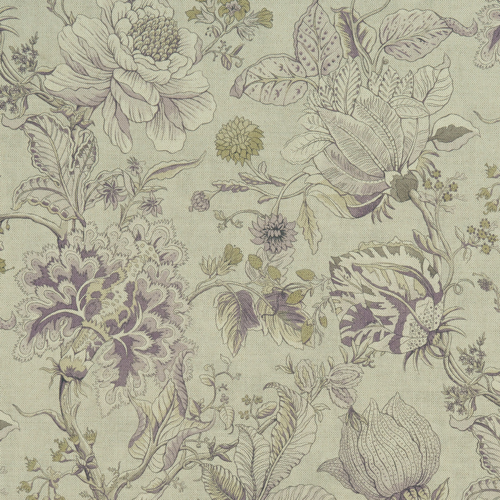 Sissinghurst Heather / Olive Fabric by Clarke & Clarke