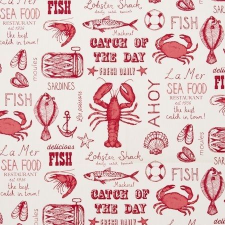 Seafood Red Fabric by Studio G