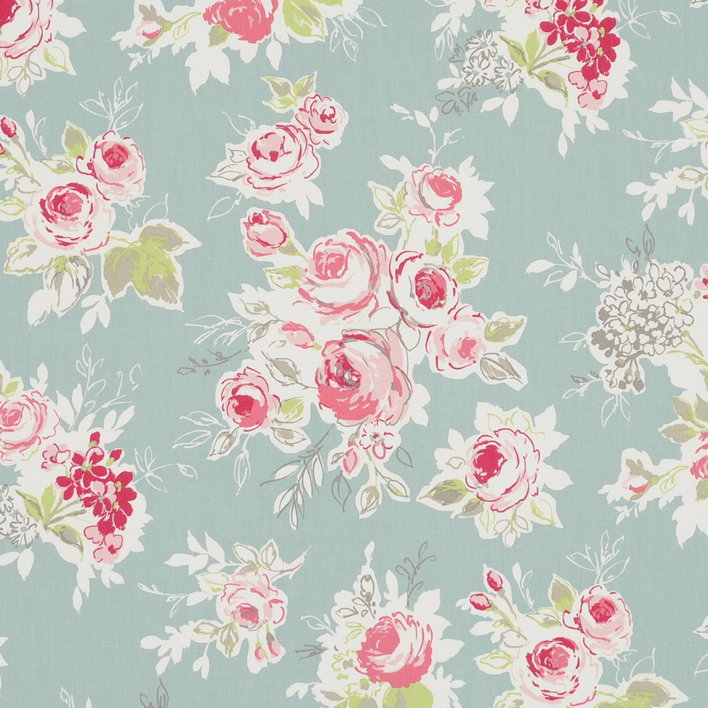 Rose Garden Aqua Fabric by Studio G