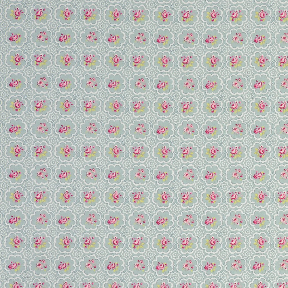 Rose Tile Aqua Fabric by Studio G