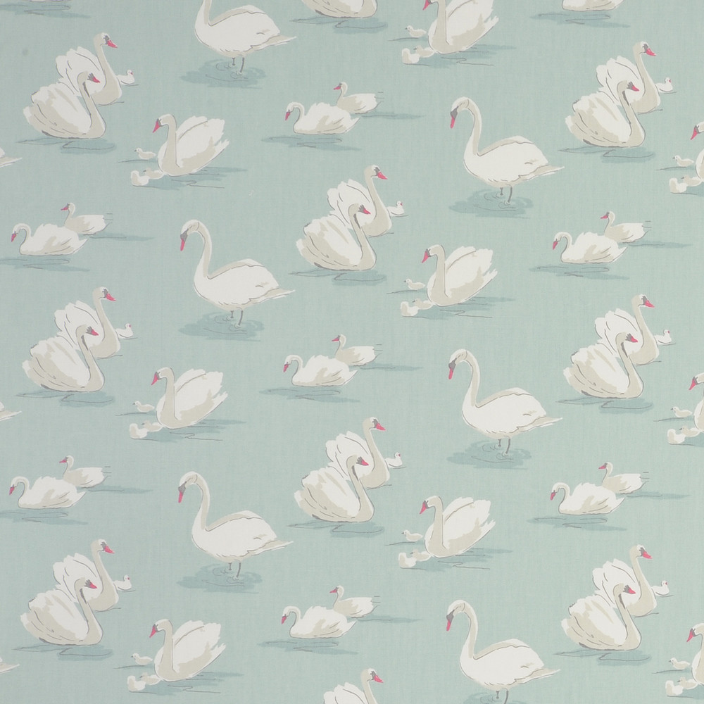 Swans Aqua Fabric by Studio G