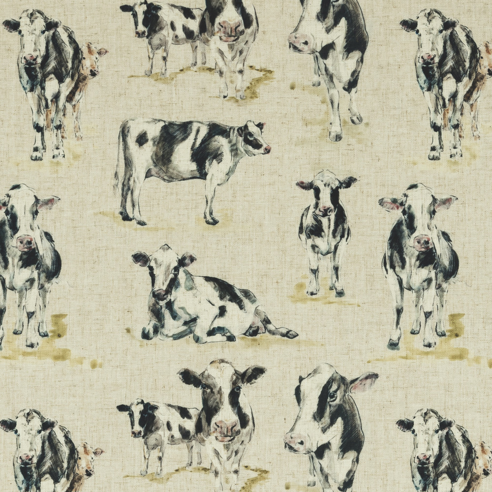 Cows Linen Fabric by Studio G