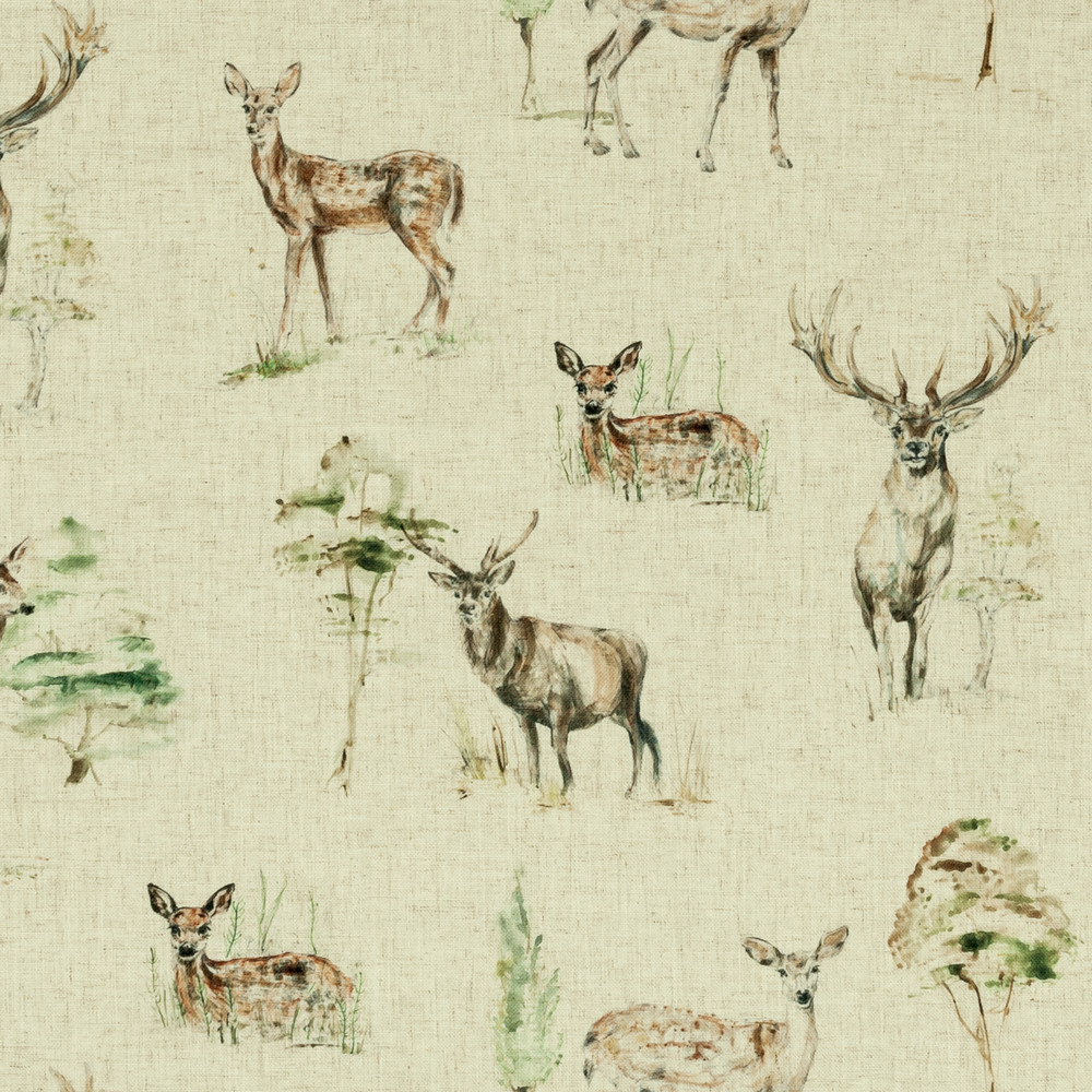 Deer Linen Fabric by Studio G