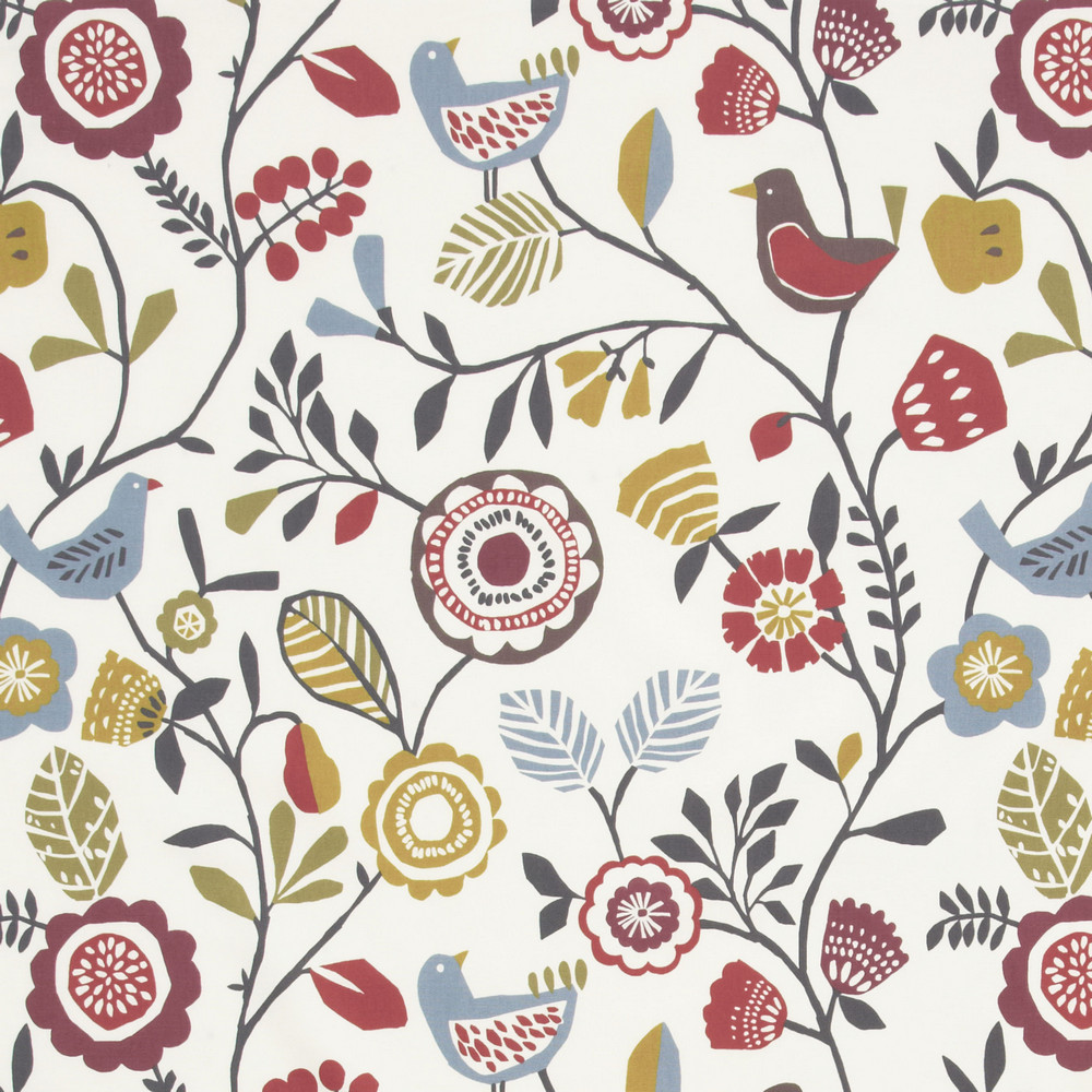 Folki Indigo / Cranberry Fabric by Studio G