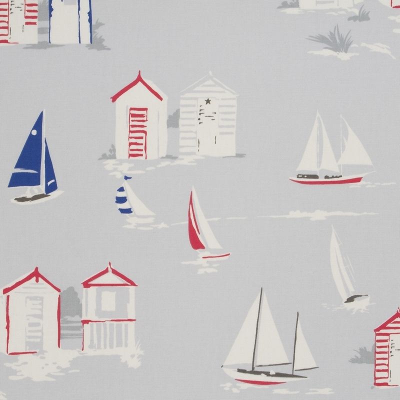 Beach Huts Grey Fabric by Studio G