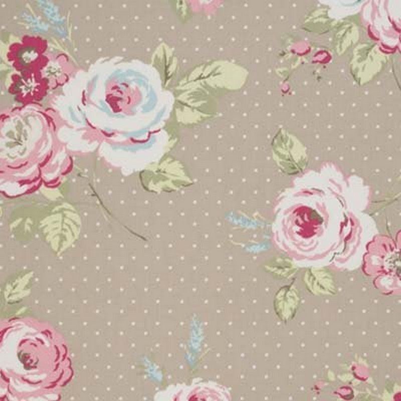 English Rose Taupe Fabric by Studio G