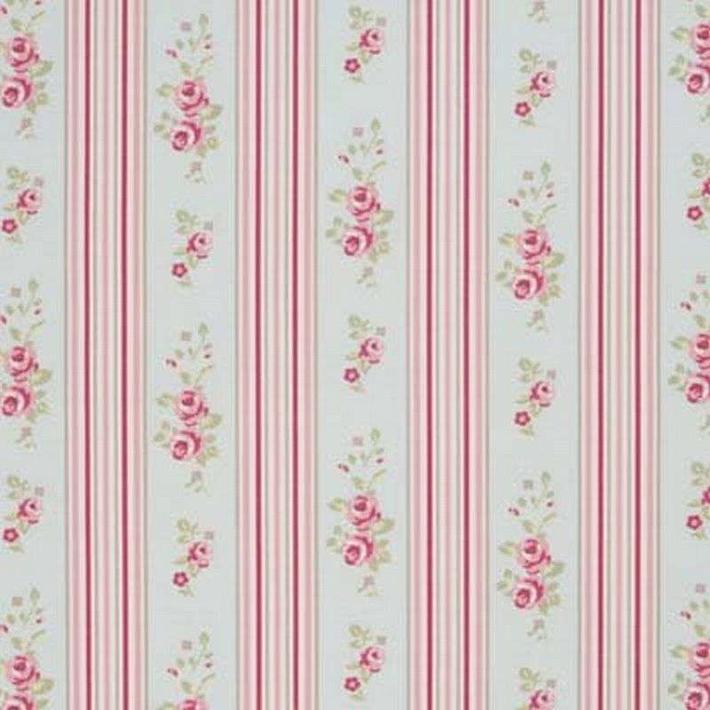 Floral Stripe Duckegg Fabric by Studio G