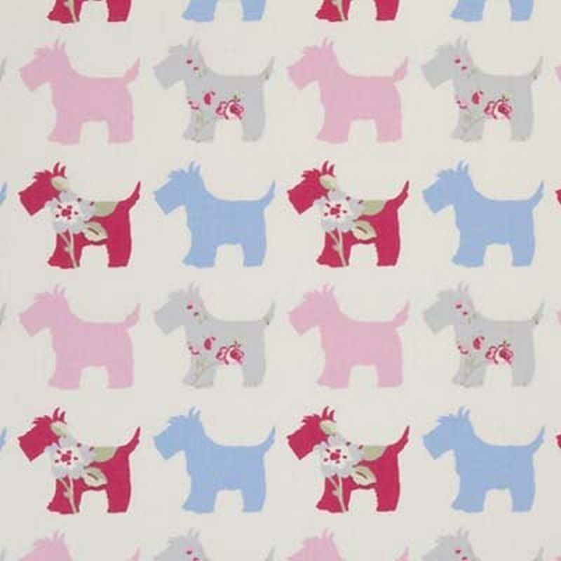 Scotties Grey / Pink Fabric by Studio G
