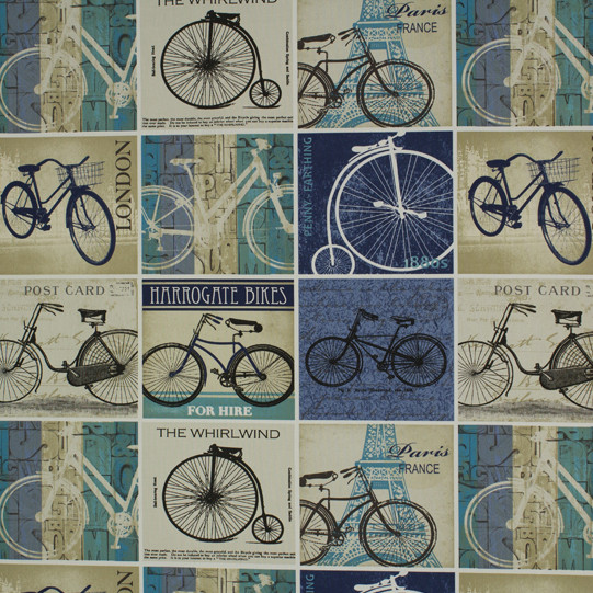 Cyclist Indigo Fabric by Ashley Wilde