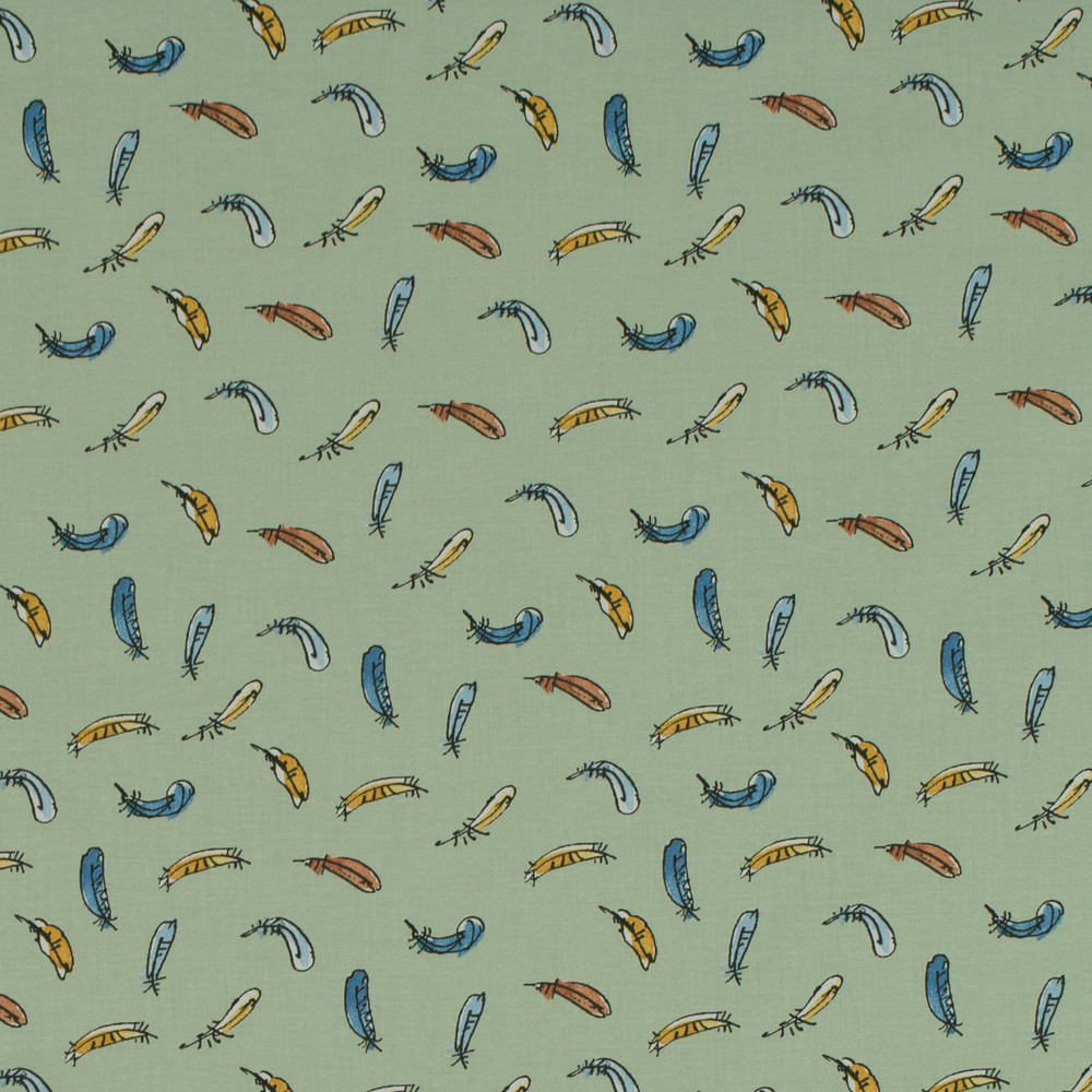 Phizz Whizzing Feathers Fabric by Ashley Wilde