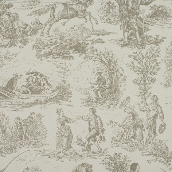 Toile Linen Fabric by Ashley Wilde