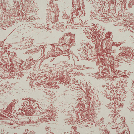 Toile Rose Fabric by Ashley Wilde