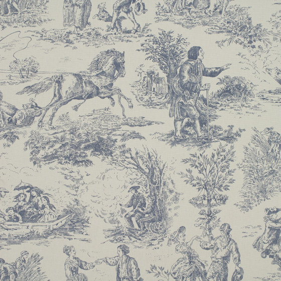 Toile Wedgewood Fabric by Ashley Wilde