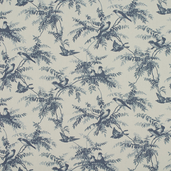 Uccello Wedgewood Fabric by Ashley Wilde