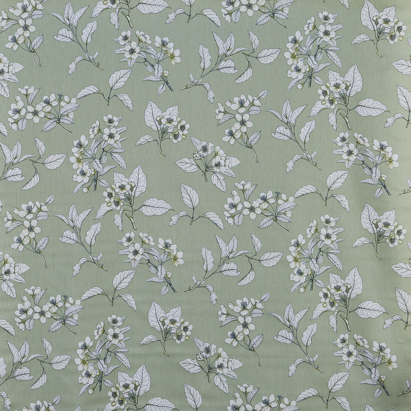 Cherry Blossom Kale Fabric by Prestigious Textiles