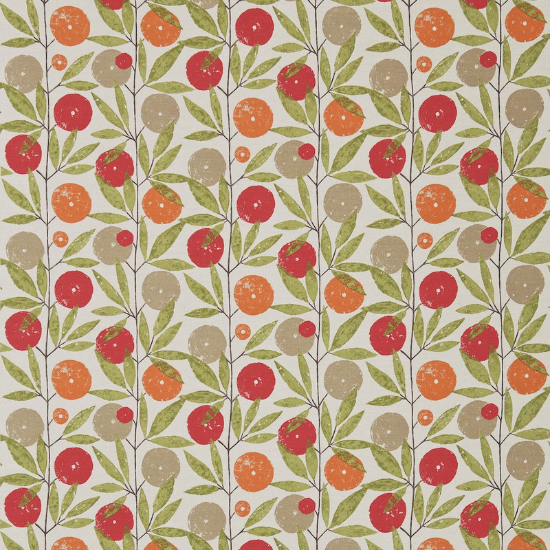 Blomma Tangerine / Chilli / Citrus Fabric by Scion