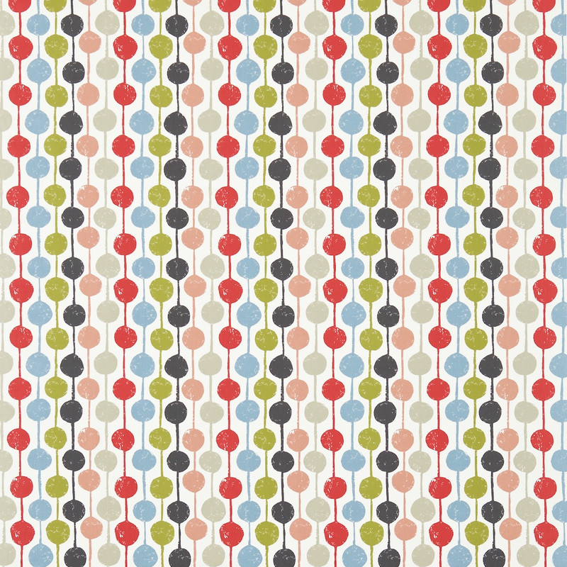 Taimi Kiwi / Poppy / Charcoal Fabric by Scion
