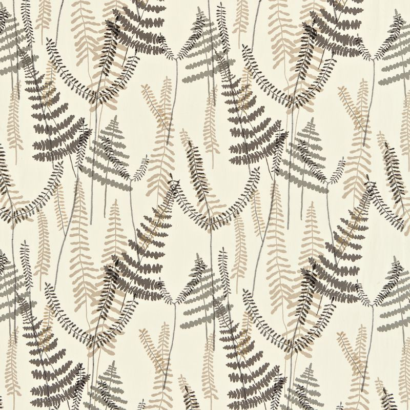 Athyrium Chalk Pewter And Biscuit Fabric by Scion