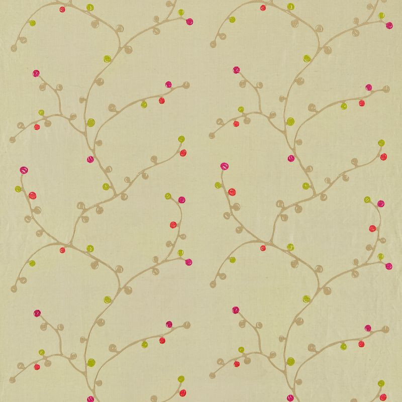 Baca Hemp Linen Fuchsia Lime And Cherry Fabric by Scion