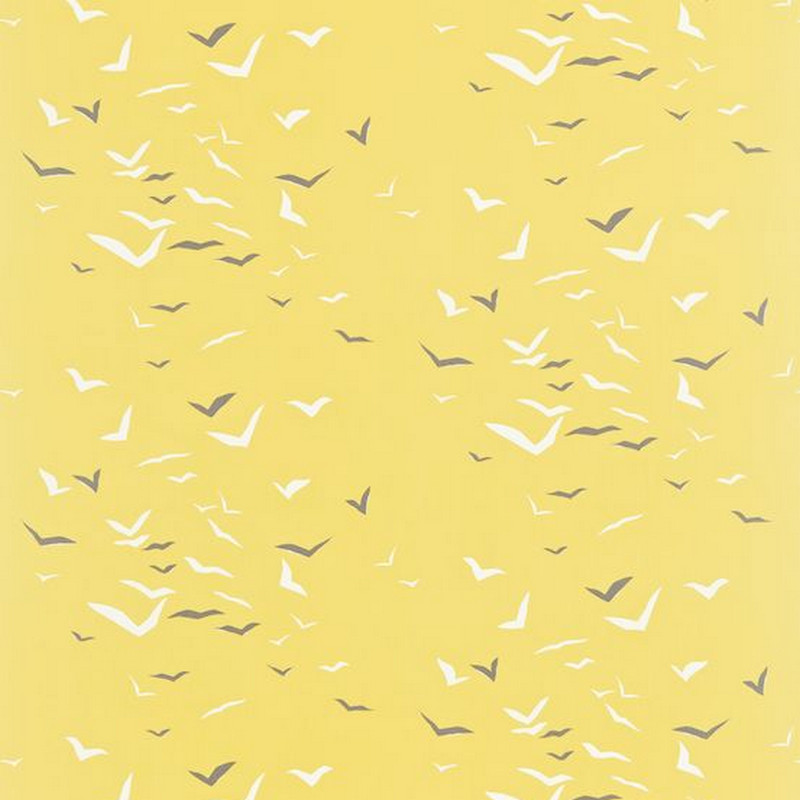 Flight Lemon Gull And Chalk Fabric by Scion