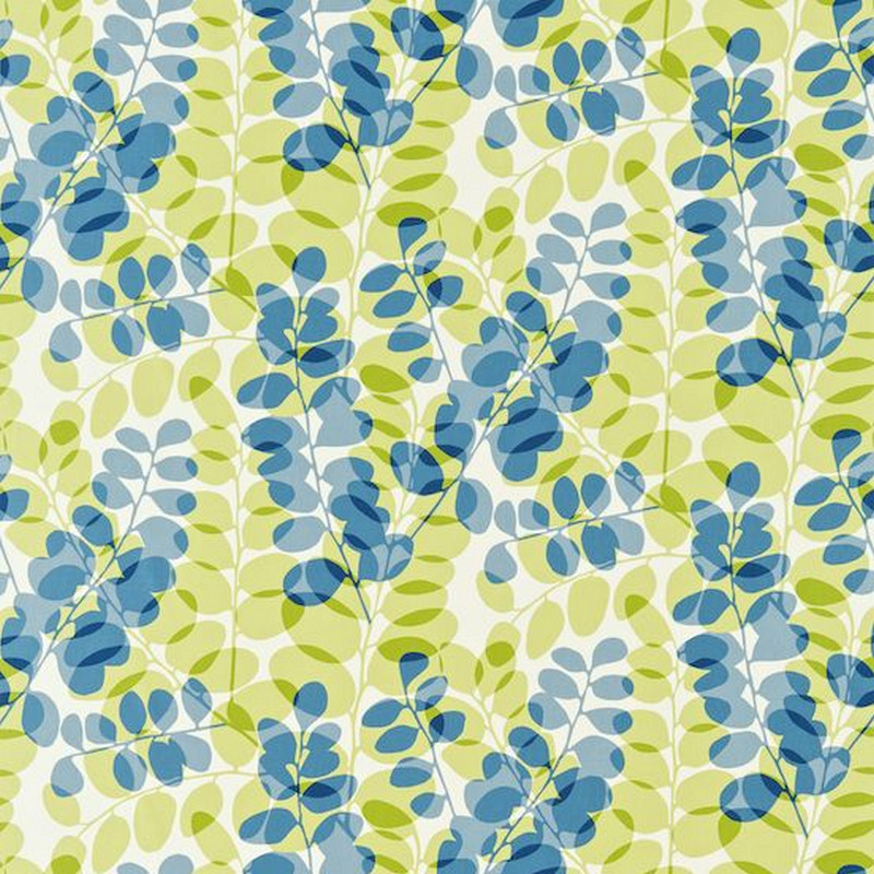 Lunaria Chalk Denim And Lime Fabric by Scion