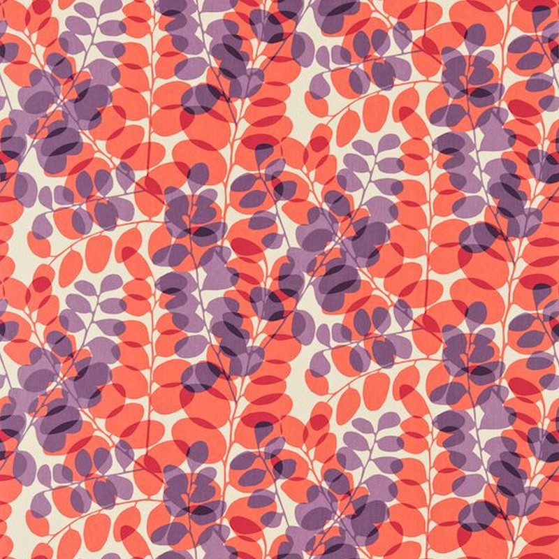 Lunaria Plum Coral And Linen Fabric by Scion