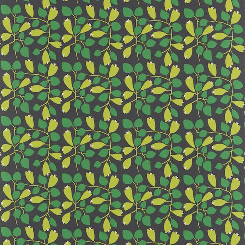 Rosehip Emerald Lime And Pewter Fabric by Scion