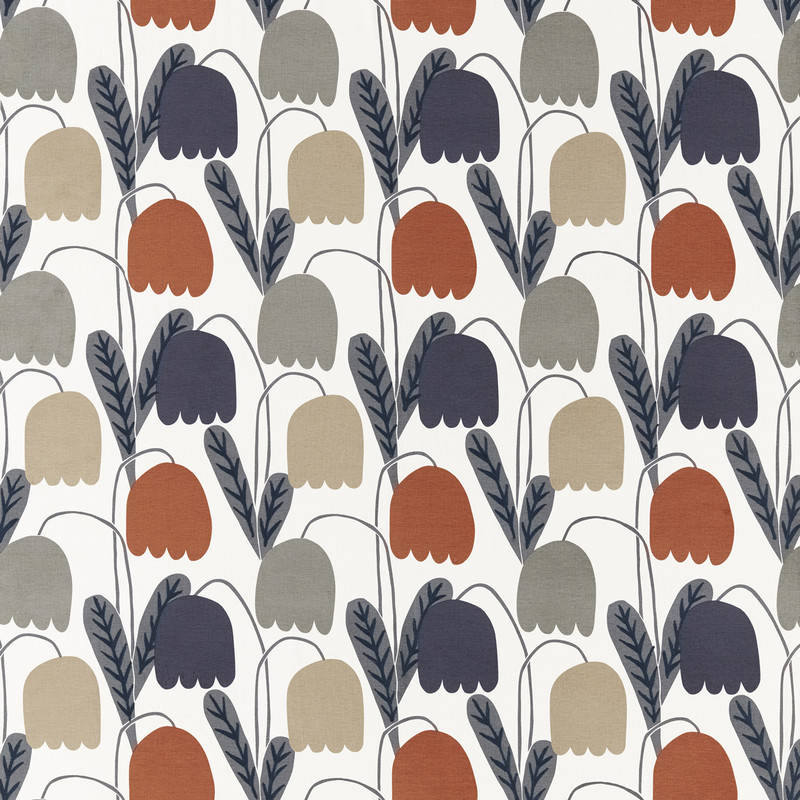 Fritilla Rust / Biscuit / Charcoal Fabric by Scion