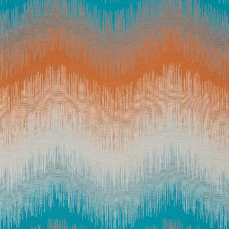 Fuse Tangerine / Kingfisher Fabric by Scion