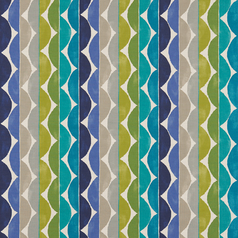 Yoki Sapphire / Azure / Lime Fabric by Scion