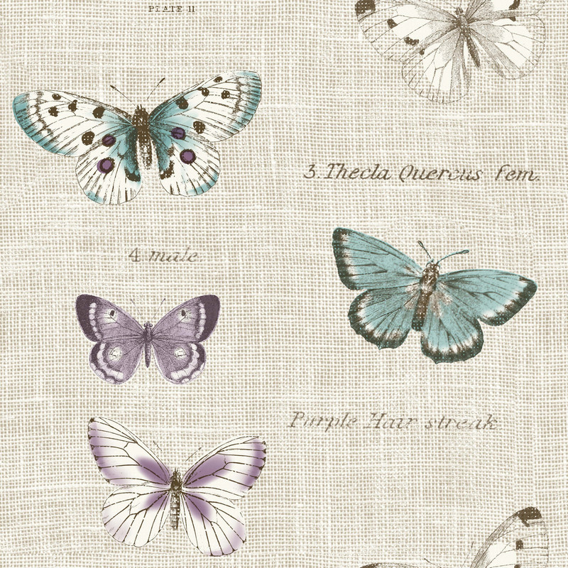 Butterflies Linen Fabric by Fryetts
