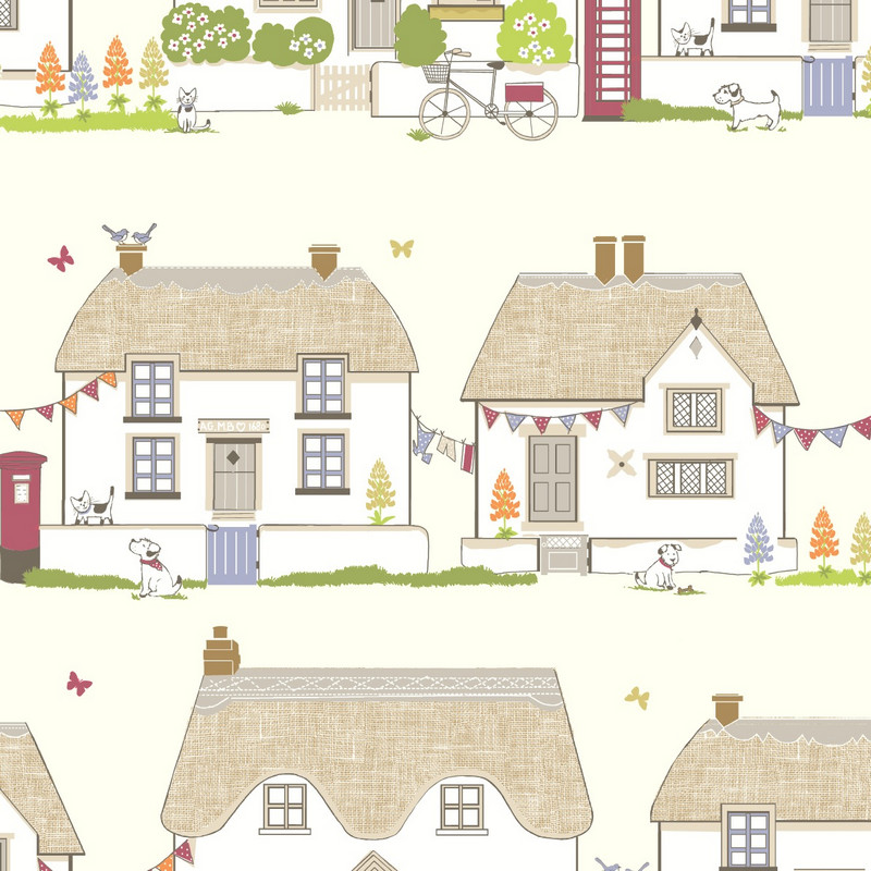 Country Cottage Natural Fabric by Fryetts