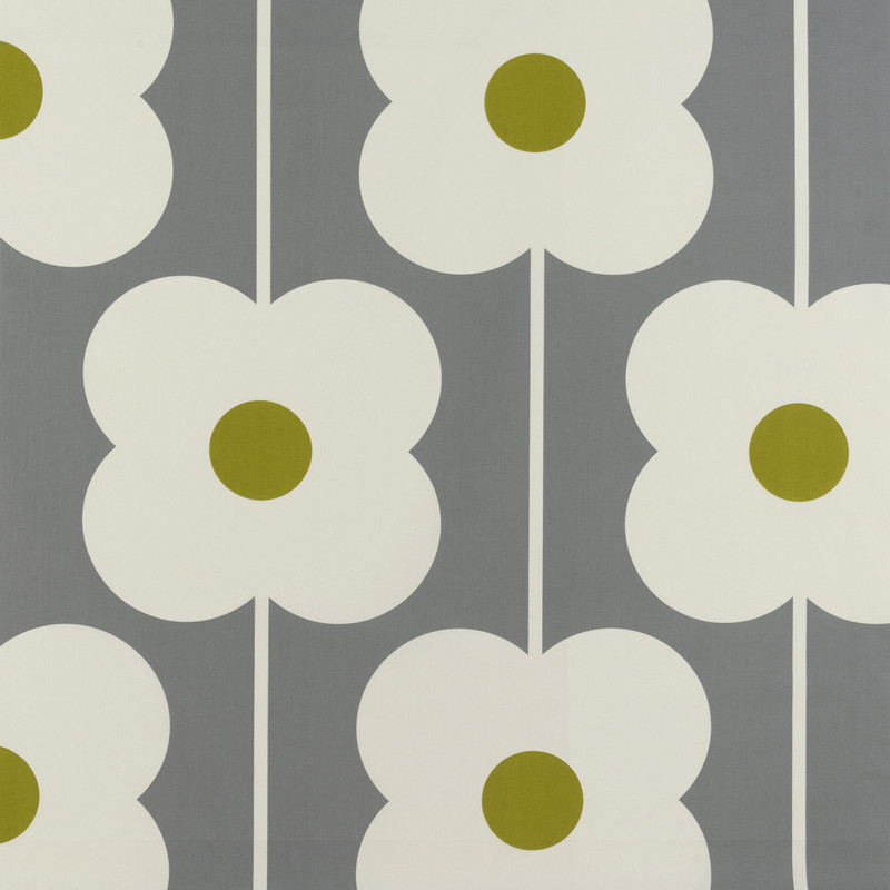 Abacus Flower Olive Fabric by Orla Kiely