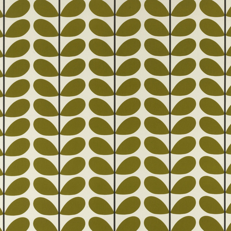 Two Colour Stem Olive Fabric by Orla Kiely