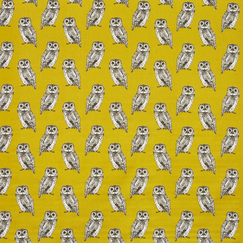 Owl Saffron Fabric by Prestigious Textiles
