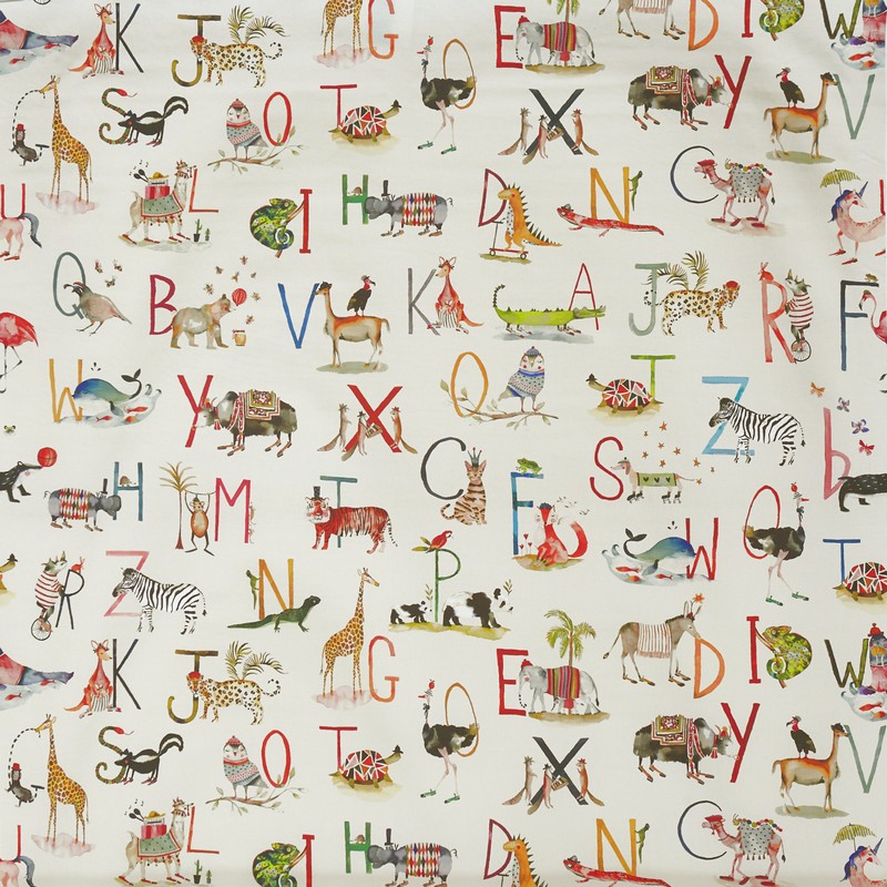 Animal Alphabet Fudge Fabric by Prestigious Textiles